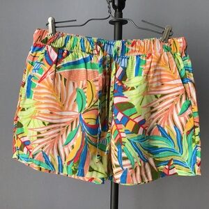 C&C California 100% linen shorts tropical print
